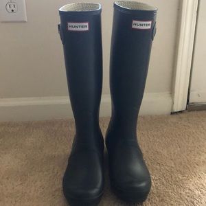 Hunter Tall Rainboots Blue Size 7 Excellent Cond